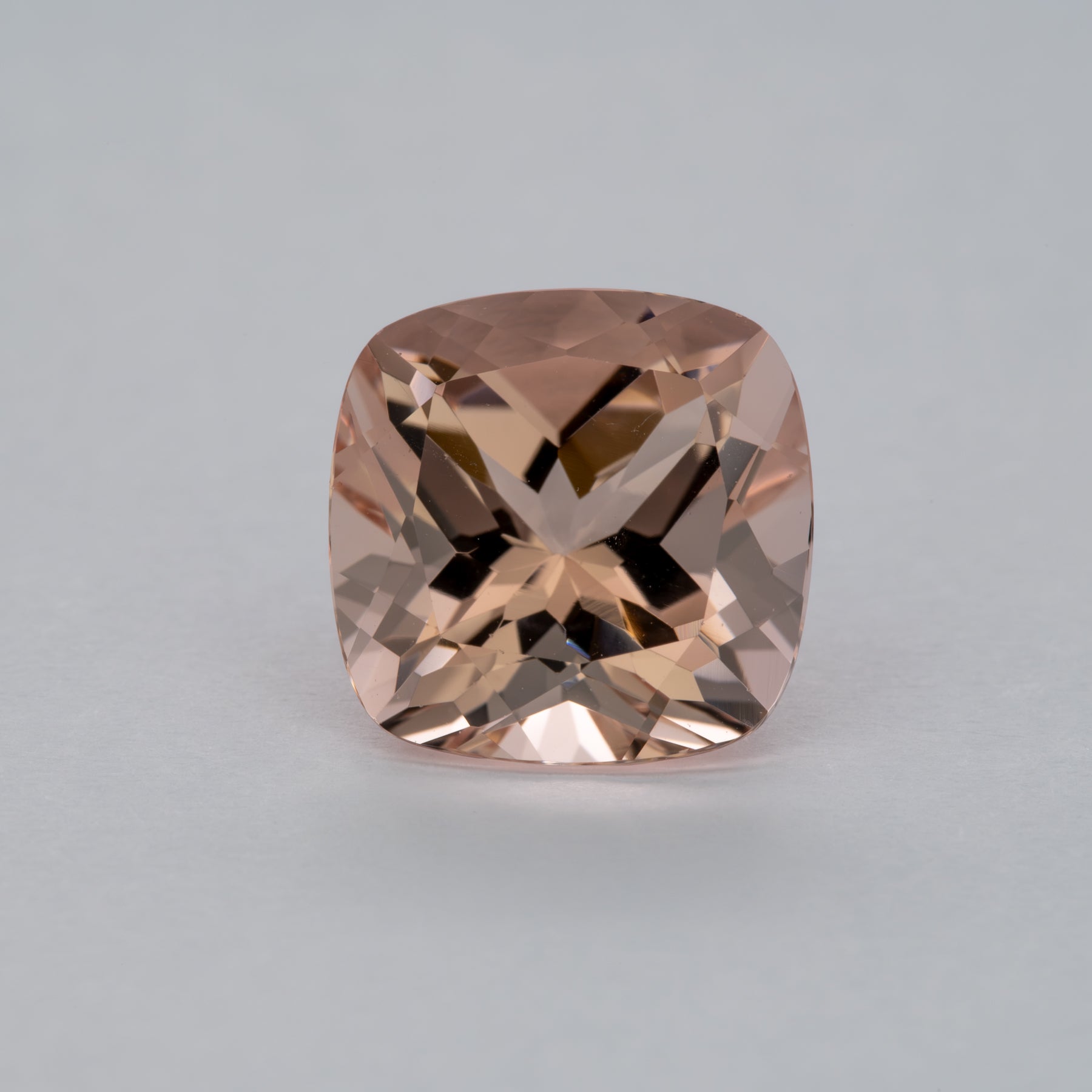 4.20ct Peach morganite cushion 10mm loose peach gemstone