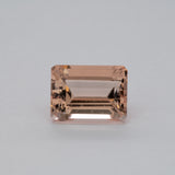 4.55ct Peach morganite emerald cut 11x8mm loose peach gemstone