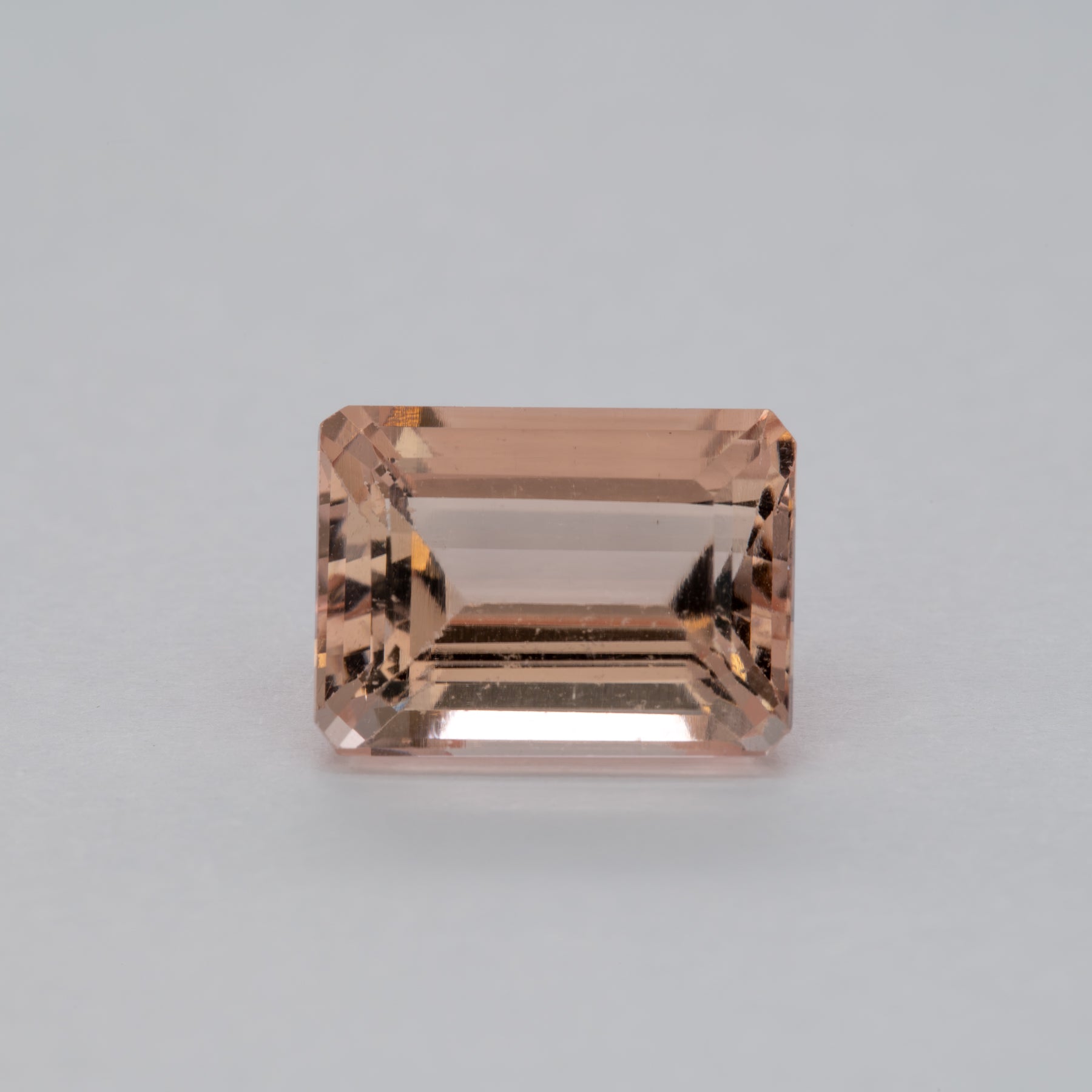4.55ct Peach morganite emerald cut 11x8mm loose peach gemstone