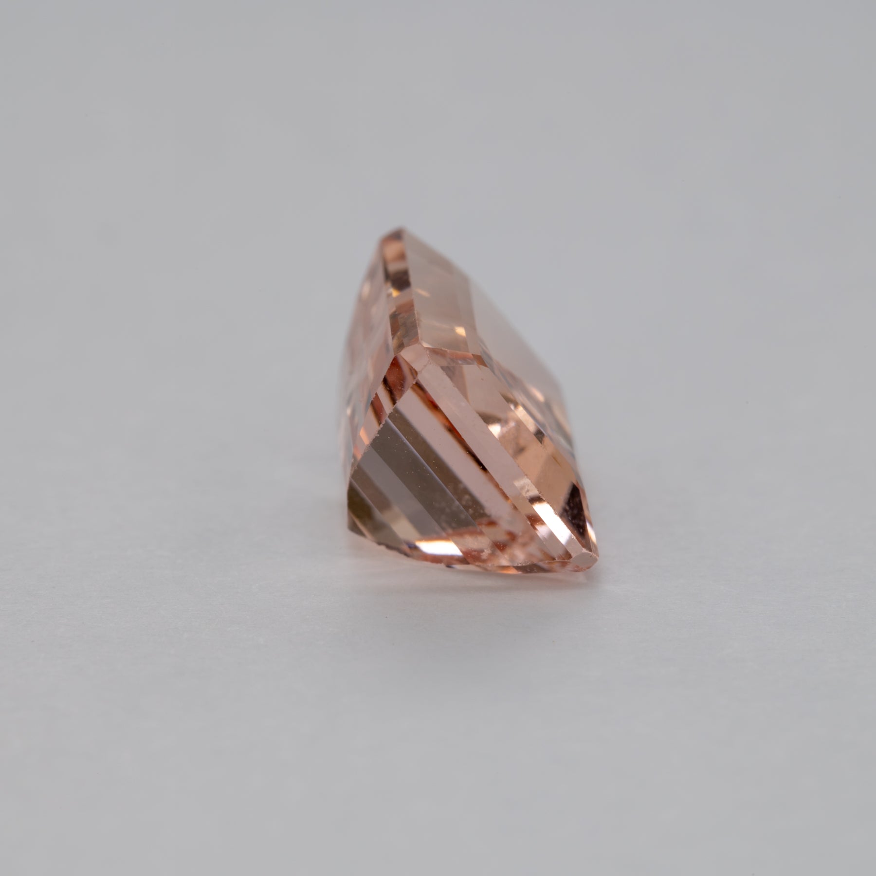 4.55ct Peach morganite emerald cut 11x8mm loose peach gemstone