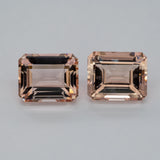 4.67ct Peachy Pink morganite emerald cut 11x9mm loose peach gemstone