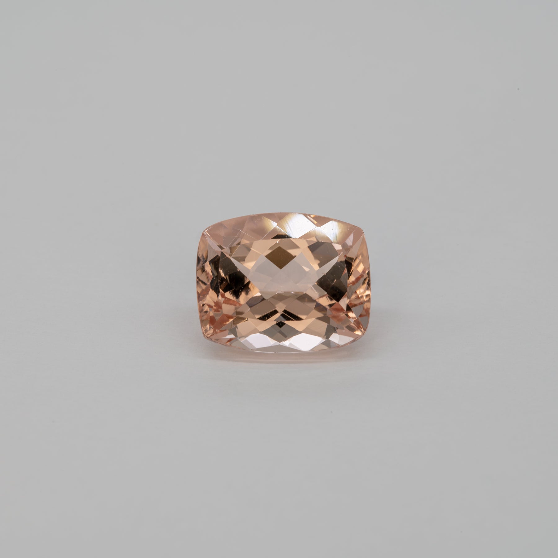 3.97ct Peach morganite cushion 11x9mm loose peach gemstone