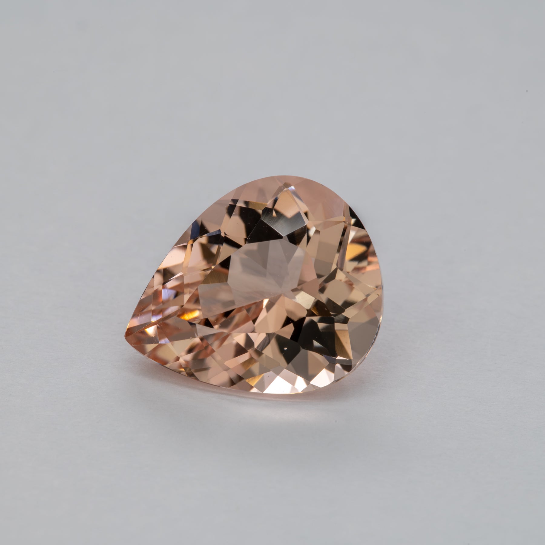 3.85ct Peachy Pink morganite pear 12x10mm loose peach gemstone