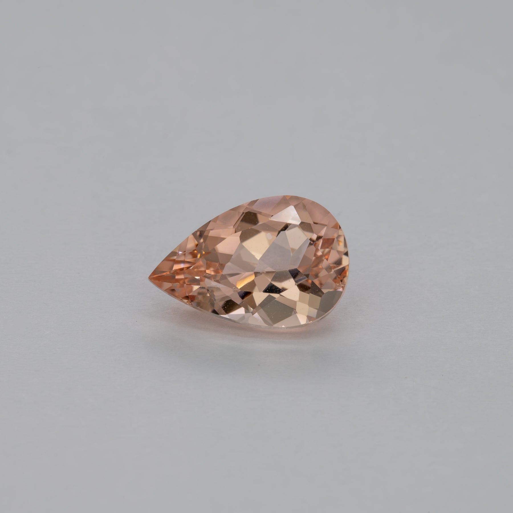 3.04ct Peachy Pink morganite pear 12x8mm loose peach gemstone