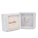 Pink Sapphire V Band Ring in Solid 14K Gold – Minimalist Chevron Design