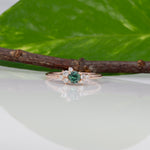 14K rose gold alexandrite ring with diamond accents