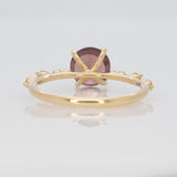 2.3 Ct Red Zircon Ring with Genuine Earth-Mined Diamonds – Solid 14K Gold 7mm Elegant Fine Jewelry Statement Ring, Fiery Gemstone Design