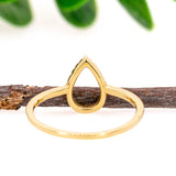 Fine Natural Diamond Pear Halo Ring: Solid 14K Gold – Elegant Statement Jewelry