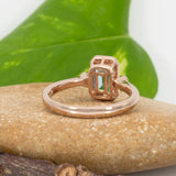 1.2Ct Aquamarine Ring with Earth Mined Diamond Accents: Solid 14K Gold, 7x5mm