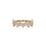 14K yellow gold pear lab grown diamond band