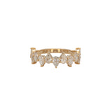 14K yellow gold pear lab grown diamond band