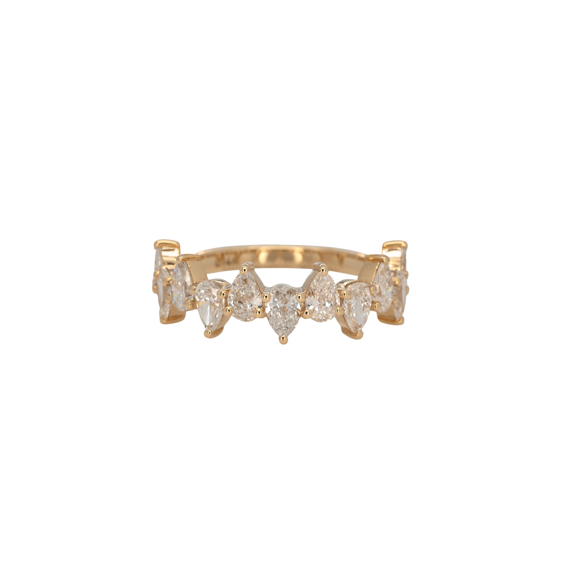 14K yellow gold pear lab grown diamond band