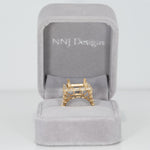 14K yellow gold diamond semi-mount ring