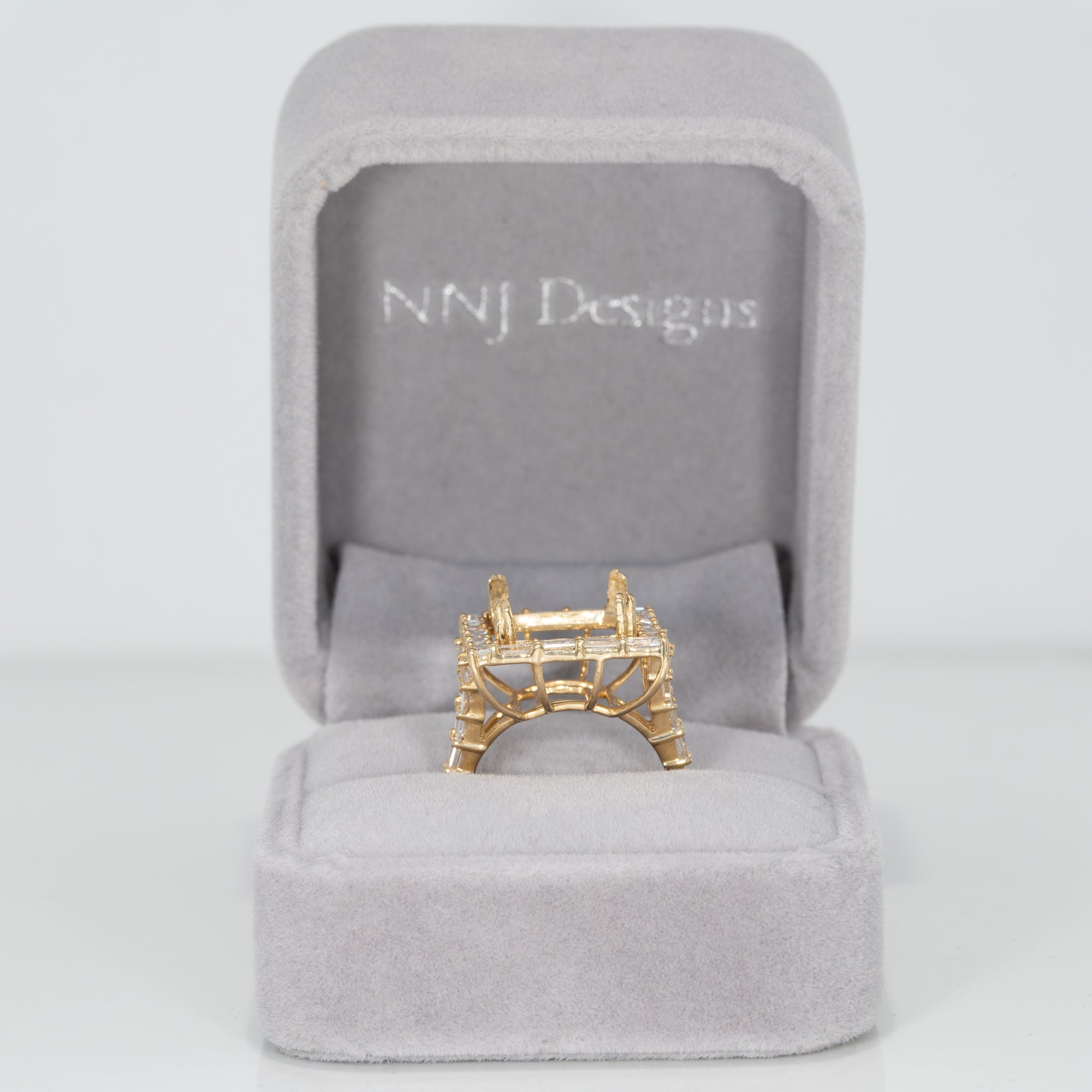 14K yellow gold diamond semi-mount ring