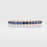 14K yellow gold blue sapphire band