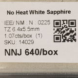1.07 carat natural Ceylon white sapphire shield cut 6.4x5.5mm loose gemstone – view 2