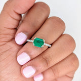 Dainty Emerald Cut Ring Semi Mount | Customizable