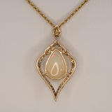 Ethiopian Opal with Earth Mined Diamond Accents in Solid 14K Gold - Pear Cut 18x13mm Fine Jewelry