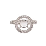 Angel Engagement Round Halo Ring Setting w Diamond Accents | Round 4.5mm  9mm 10mm 11mm 11.5mm