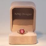 14K rose gold star ruby ring