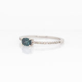 Eleanora Alexandrite Ring with Natural Diamonds Accents: Solid 14k White Gold, Oval 5x4mm