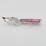 3.2Ct Pink Tourmaline Pendant with Earth Mined Diamond Accents in Solid 18K Gold, 22x6mm - Elegant and Timeless Design