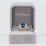14K yellow gold london blue topaz ring
