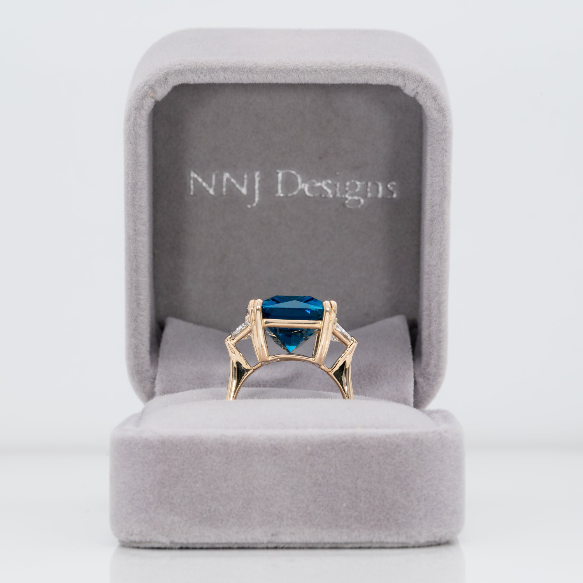 14K yellow gold london blue topaz ring