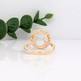 Angel Engagement Round Halo Ring Setting w Diamond Accents | Round 4.5mm  9mm 10mm 11mm 11.5mm