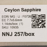 1.14 carat natural Ceylon blue sapphire emerald cut 7.7x5.6mm loose gemstone – view 2