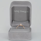 14K rose gold Ethiopian opal cabochon ring with diamond accents