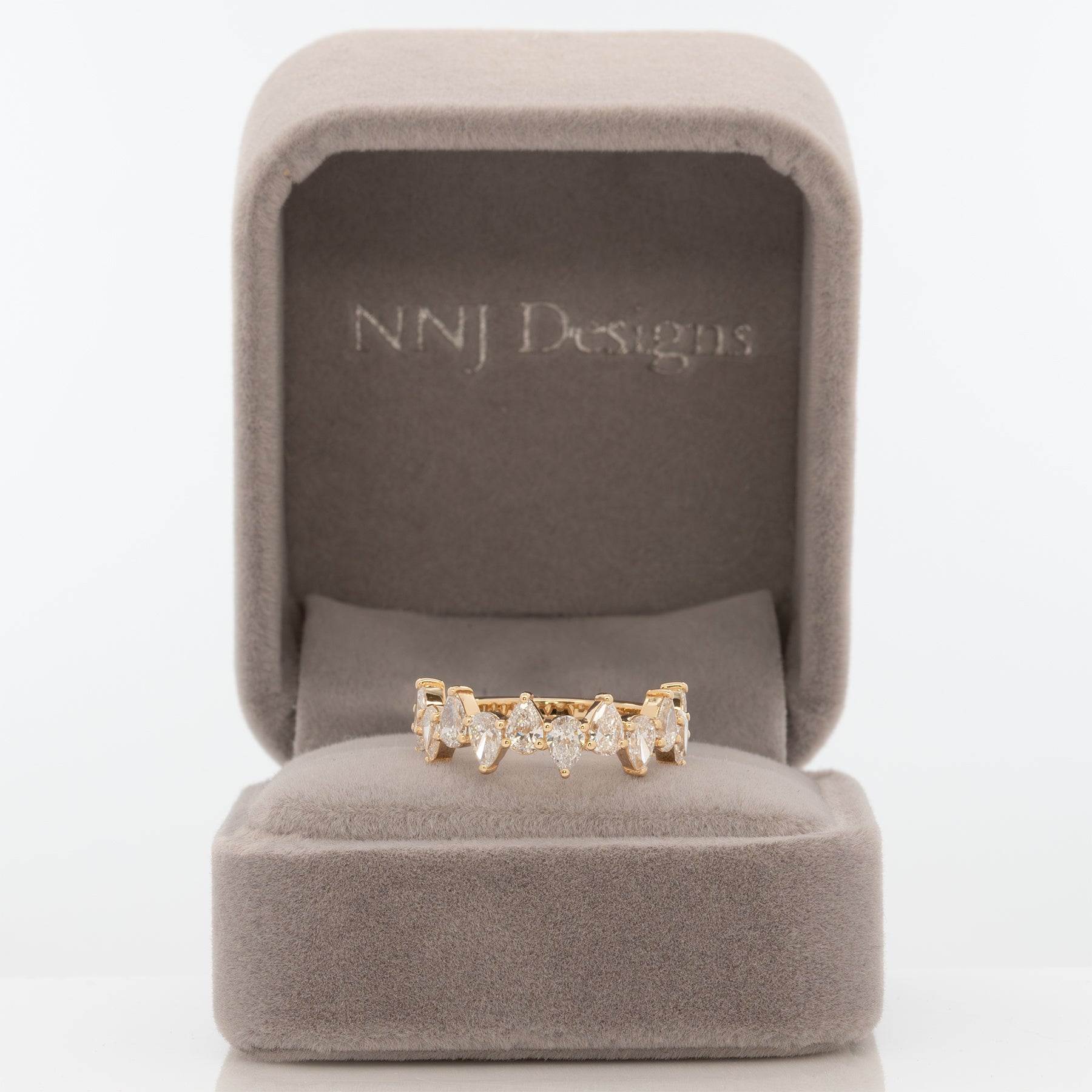 14K yellow gold pear lab grown diamond band