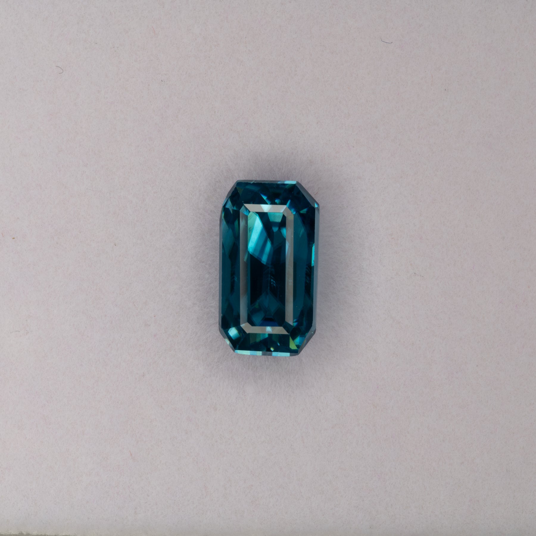 natural cambodian blue zircon emerald cut loose gemstone