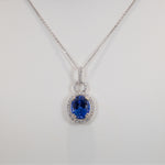 14K white gold tanzanite pendant