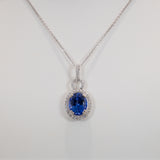14K white gold tanzanite pendant