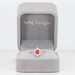 14K yellow gold padparadscha sapphire ring