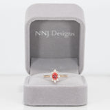 14K yellow gold padparadscha sapphire ring