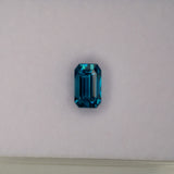 natural cambodian blue zircon emerald cut loose gemstone