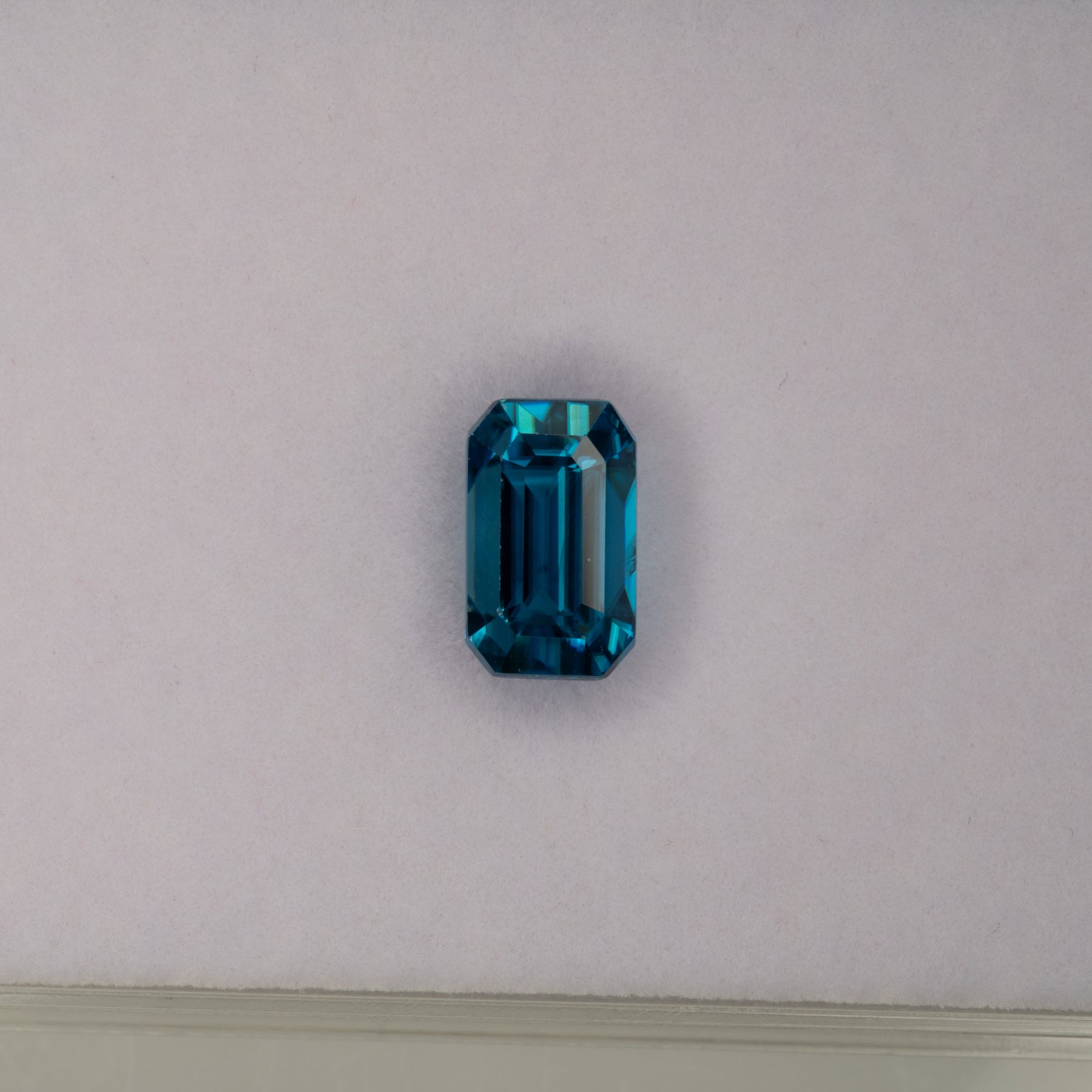 natural cambodian blue zircon emerald cut loose gemstone
