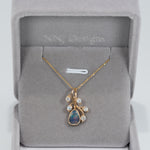 14K yellow gold boulder opal pendant