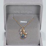 14K yellow gold boulder opal pendant