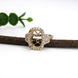 timeless bloom 14k gold cushion semi mount diamond ring