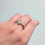 Jenna 14K Yellow Gold Boulder Opal Diamond Ring | Fancy 9.5x5.5mm
