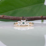 14K white & yellow gold alexandrite ring with diamond accents