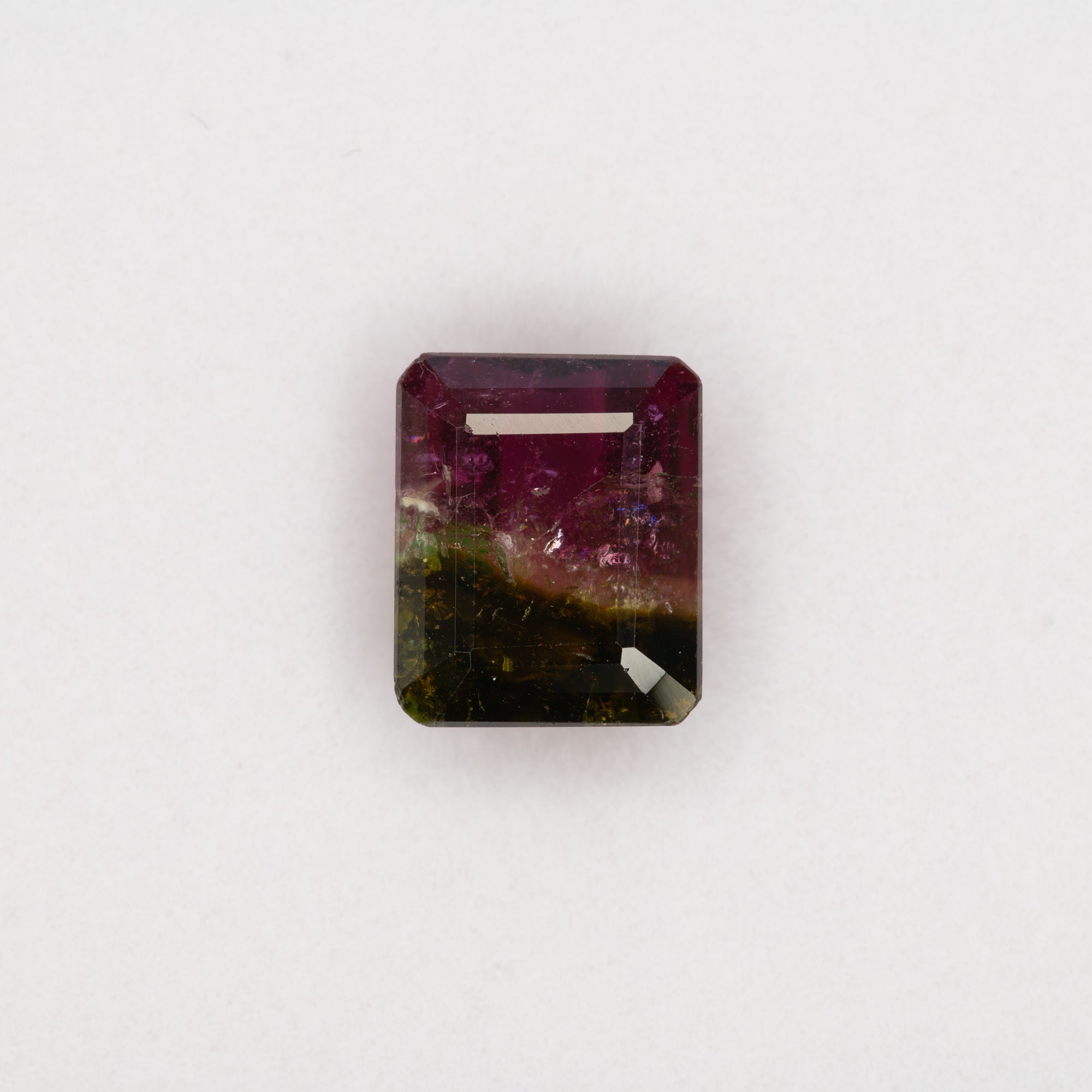 4.77ct watermelon tourmaline emerald 9.9x8.1mm loose bi-color gemstone