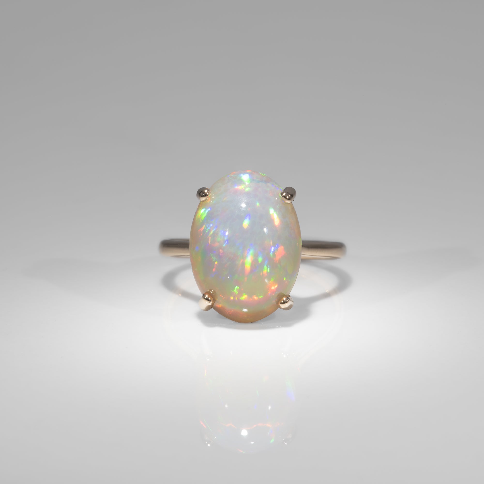 14K yellow gold ethiopian opal ring