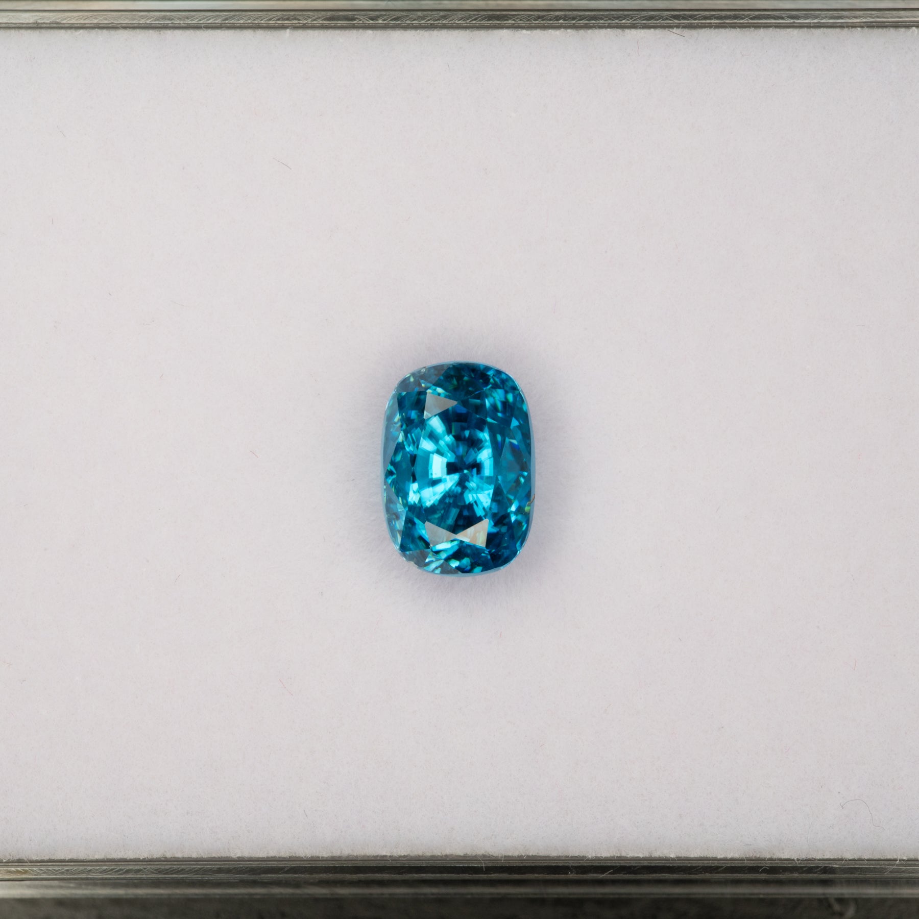 natural cambodian blue zircon cushion loose gemstone