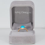 14K yellow gold sleeping beauty turquoise ring