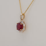 1.9Ct Madagascar Ruby Pendant with Earth Mined Diamond Accents in Solid 14K Gold – 6.5mm Round Gemstone Fine Jewelry