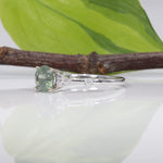 14K white gold montana sapphire ring